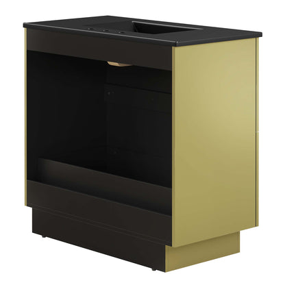 Modway Outlet Quantum 36" Bathroom Vanity by Modway  Bathroom Furniture Black Gold - EEI-6430-BLK-GLD