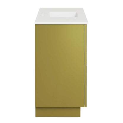 Modway Outlet Quantum 48" Single Sink Bathroom Vanity by Modway  Bathroom Furniture White Gold - EEI-6431-WHI-GLD