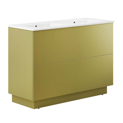 Modway Outlet Quantum 48" Double Sink Bathroom Vanity by Modway  Bathroom Furniture White Gold - EEI-6433-WHI-GLD