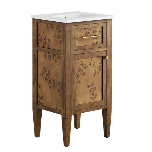 Modway - Elysian 18" Wood Bathroom Vanity by Modway  Bathroom Vanities Brown - EEI-6436-WHI-BRN
