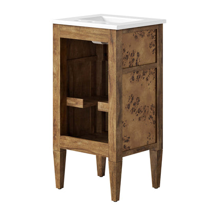 Modway - Elysian 18" Wood Bathroom Vanity by Modway  Bathroom Vanities Brown - EEI-6436-WHI-BRN