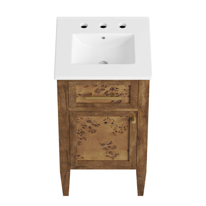 Modway - Elysian 18" Wood Bathroom Vanity by Modway  Bathroom Vanities Brown - EEI-6436-WHI-BRN