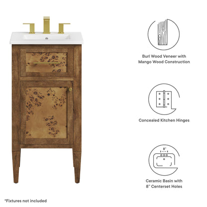 Modway - Elysian 18" Wood Bathroom Vanity by Modway  Bathroom Vanities Brown - EEI-6436-WHI-BRN