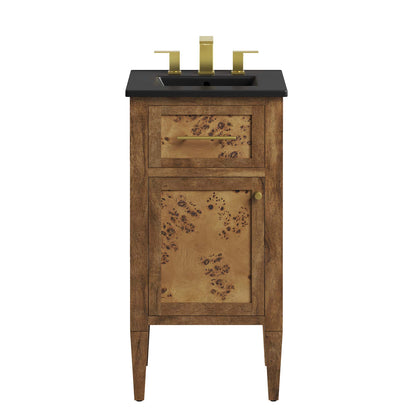 Modway - Elysian 18" Wood Bathroom Vanity by Modway  Bathroom Vanities Brown - EEI-6438-BLK-BRN