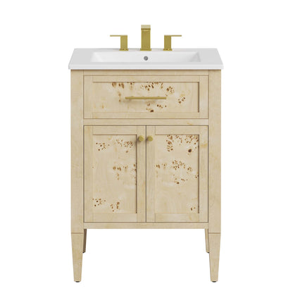 Modway - Elysian 24" Wood Bathroom Vanity by Modway  Bathroom Vanities Oatmeal - EEI-6439-WHI-BUR