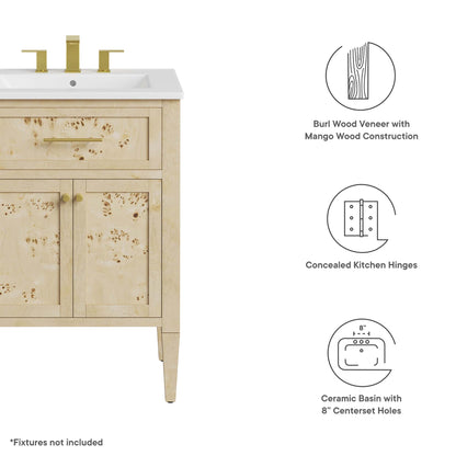 Modway - Elysian 24" Wood Bathroom Vanity by Modway  Bathroom Vanities Oatmeal - EEI-6439-WHI-BUR