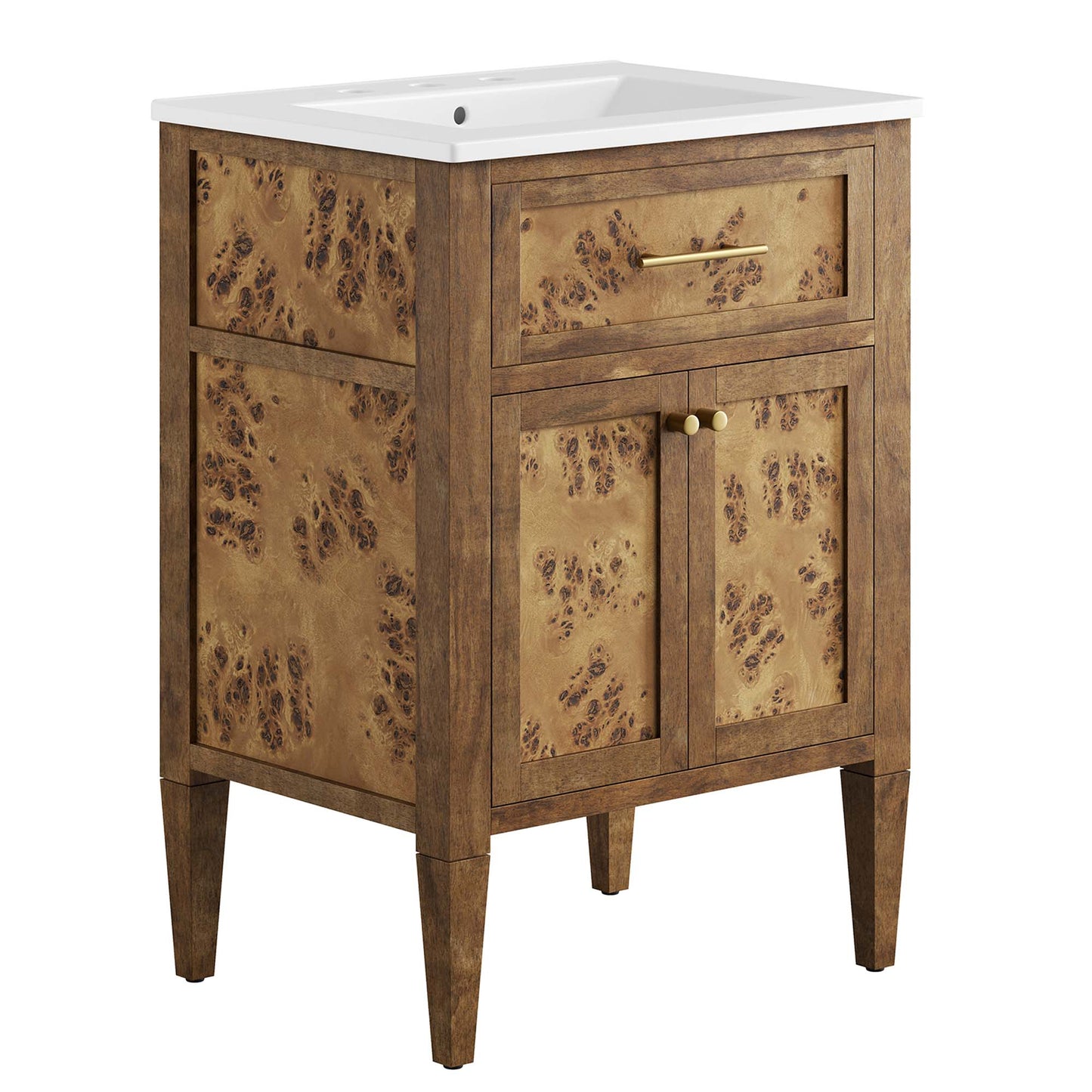 Modway - Elysian 24" Wood Bathroom Vanity by Modway  Bathroom Vanities Brown - EEI-6440-WHI-BRN