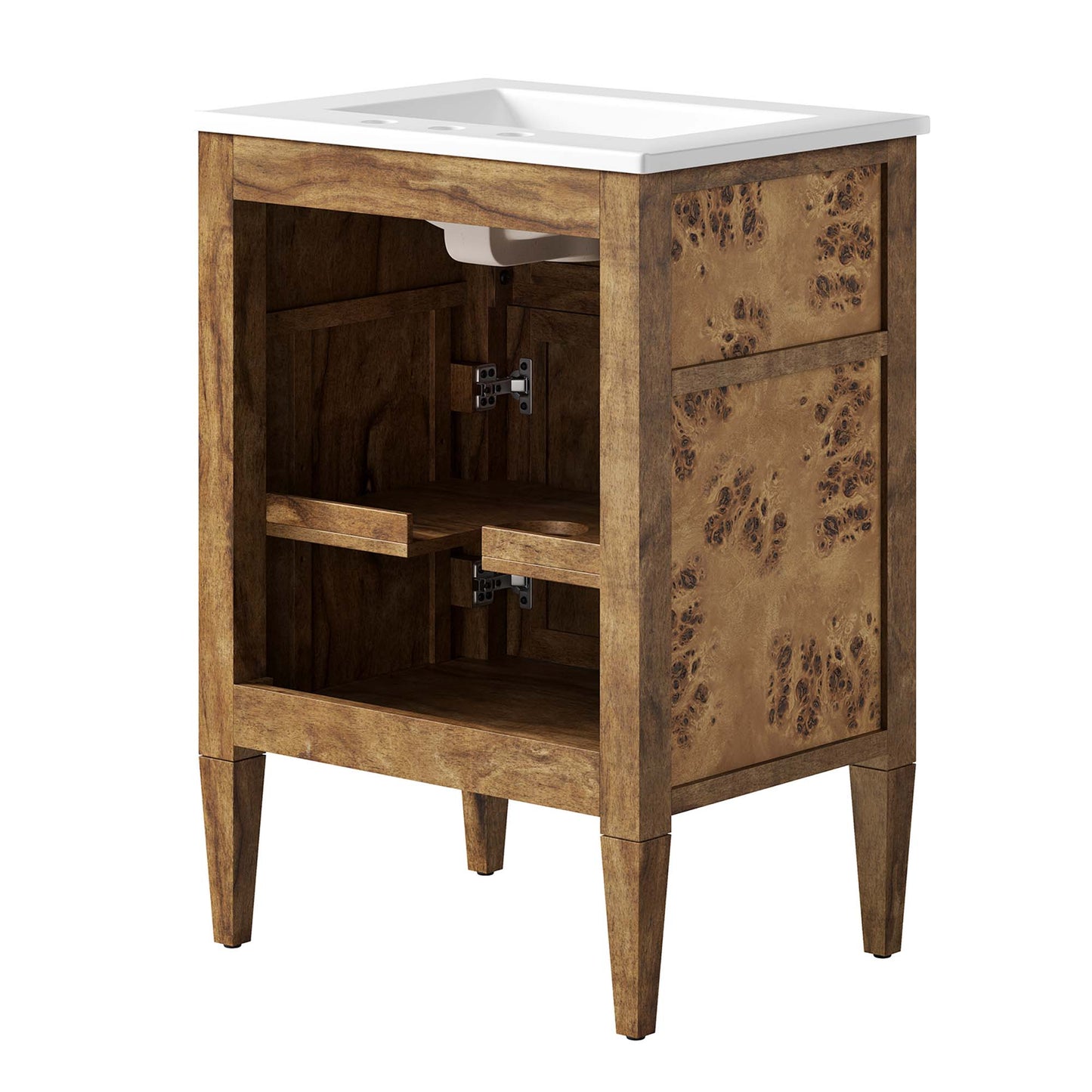 Modway - Elysian 24" Wood Bathroom Vanity by Modway  Bathroom Vanities Brown - EEI-6440-WHI-BRN