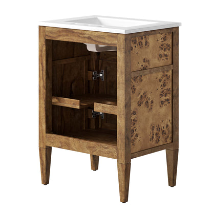 Modway - Elysian 24" Wood Bathroom Vanity by Modway  Bathroom Vanities Brown - EEI-6440-WHI-BRN
