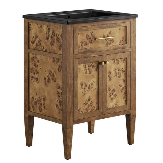 Modway - Elysian 24" Wood Bathroom Vanity by Modway  Bathroom Vanities Brown - EEI-6442-BLK-BRN