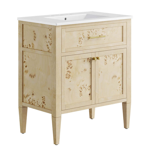 Modway - Elysian 30" Wood Bathroom Vanity by Modway  Bathroom Vanities Oatmeal - EEI-6443-WHI-BUR