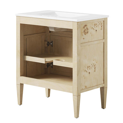Modway - Elysian 30" Wood Bathroom Vanity by Modway  Bathroom Vanities Oatmeal - EEI-6443-WHI-BUR