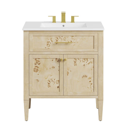 Modway - Elysian 30" Wood Bathroom Vanity by Modway  Bathroom Vanities Oatmeal - EEI-6443-WHI-BUR