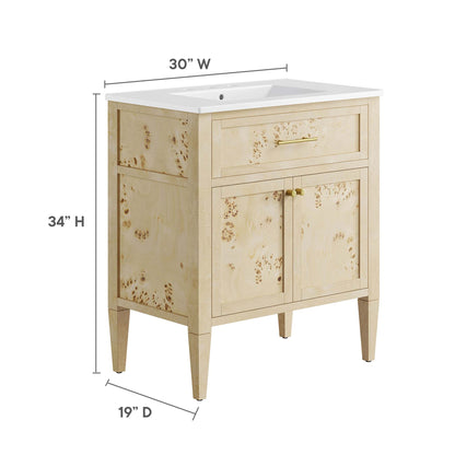 Modway - Elysian 30" Wood Bathroom Vanity by Modway  Bathroom Vanities Oatmeal - EEI-6443-WHI-BUR