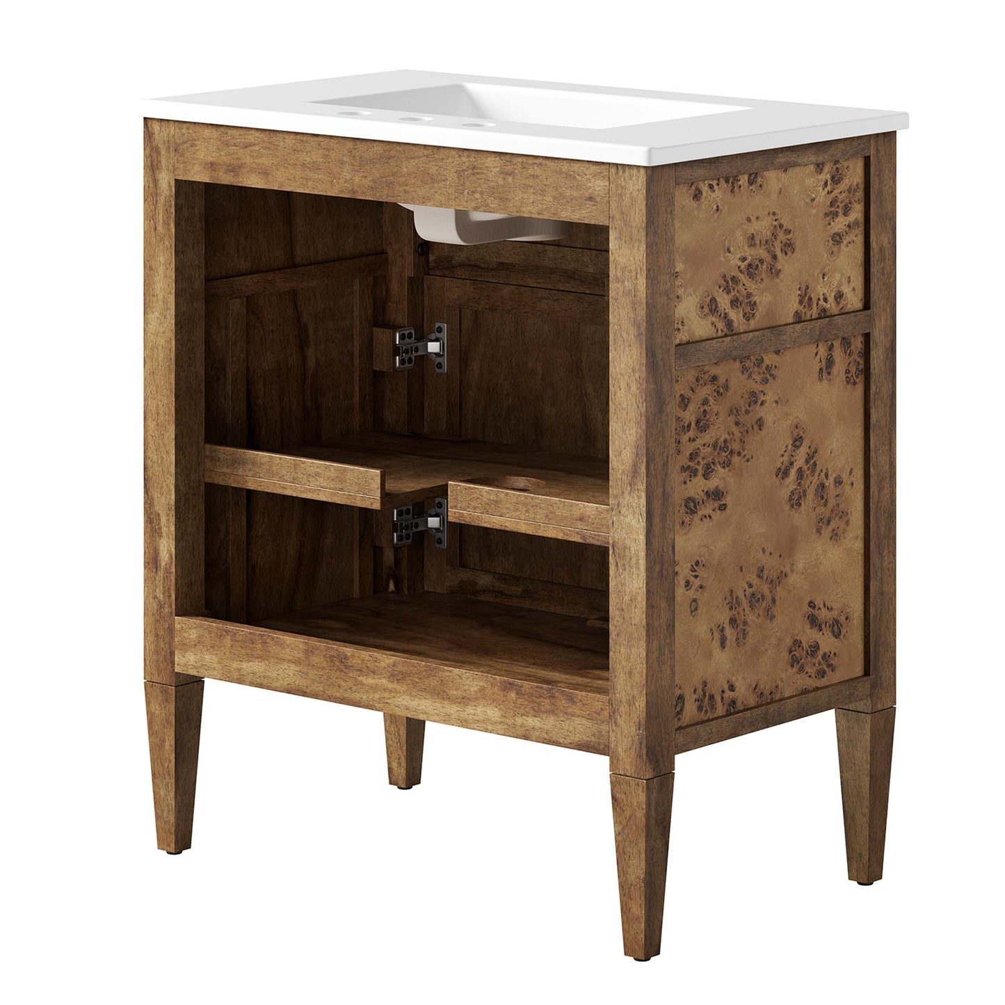 Modway - Elysian 30" Wood Bathroom Vanity by Modway  Bathroom Vanities Brown - EEI-6444-WHI-BRN