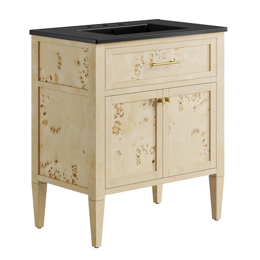 Modway - Elysian 30" Wood Bathroom Vanity by Modway  Bathroom Vanities Oatmeal - EEI-6445-BLK-BUR