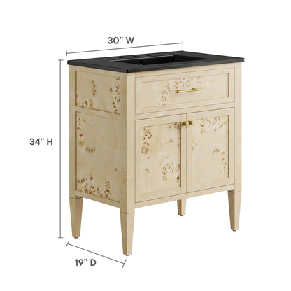Modway - Elysian 30" Wood Bathroom Vanity by Modway  Bathroom Vanities Oatmeal - EEI-6445-BLK-BUR