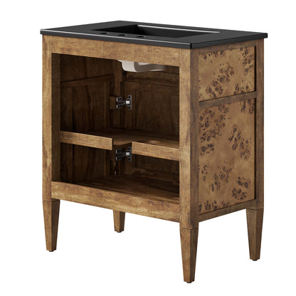 Modway - Elysian 30" Wood Bathroom Vanity by Modway  Bathroom Vanities Brown - EEI-6446-BLK-BRN