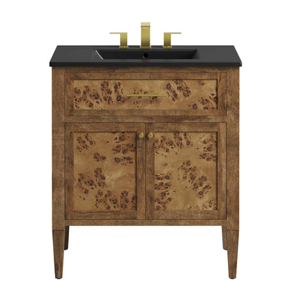 Modway - Elysian 30" Wood Bathroom Vanity by Modway  Bathroom Vanities Brown - EEI-6446-BLK-BRN
