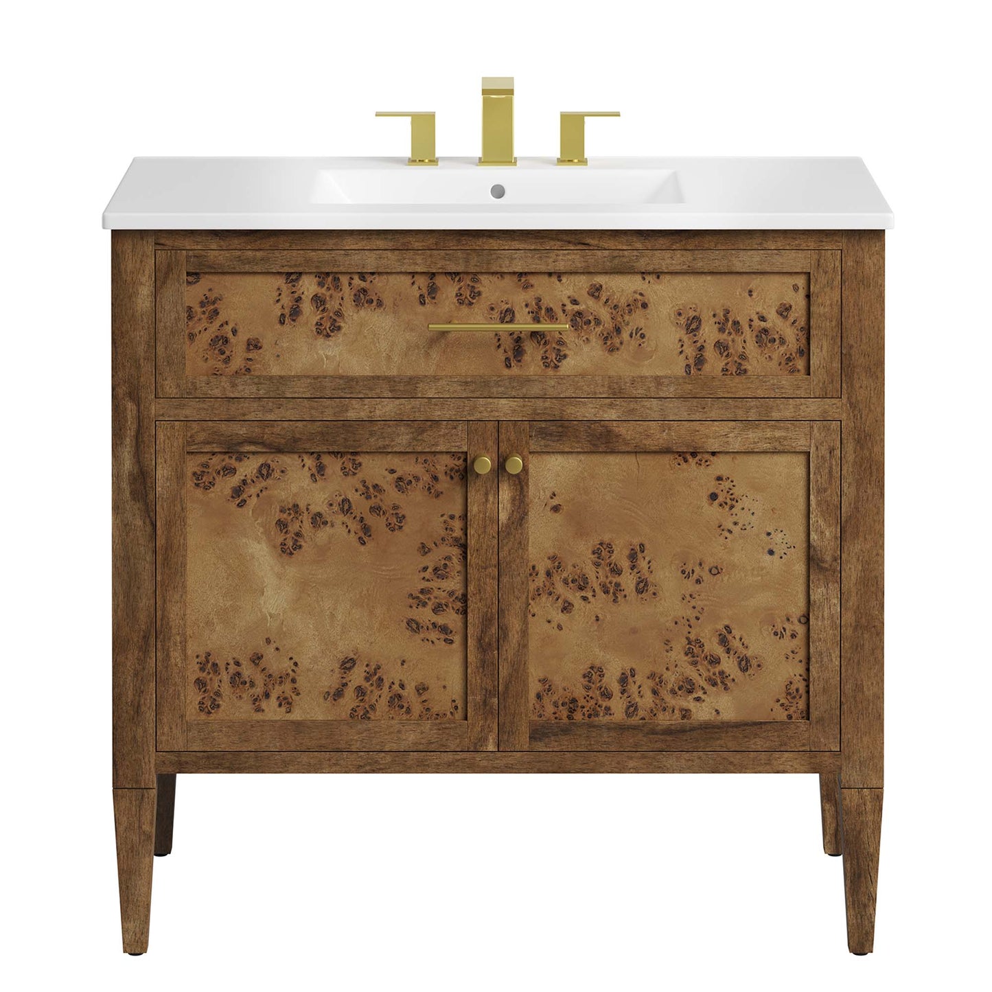 Modway - Elysian 36" Wood Bathroom Vanity by Modway  Bathroom Vanities Brown - EEI-6448-WHI-BRN