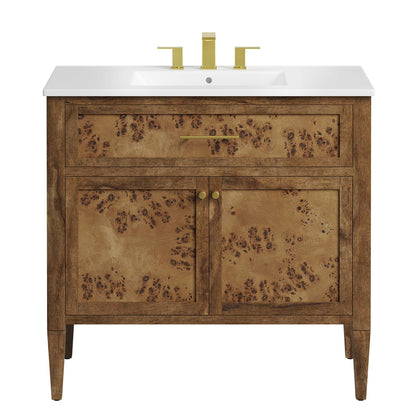 Modway - Elysian 36" Wood Bathroom Vanity by Modway  Bathroom Vanities Brown - EEI-6448-WHI-BRN