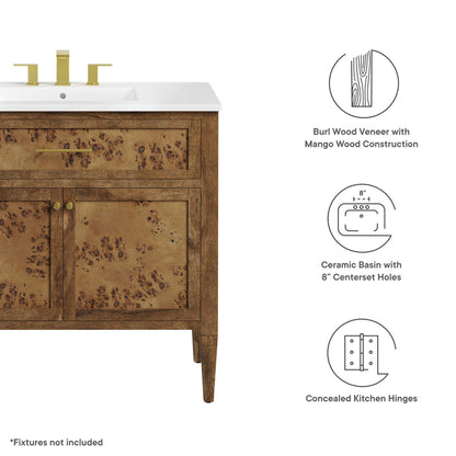 Modway - Elysian 36" Wood Bathroom Vanity by Modway  Bathroom Vanities Brown - EEI-6448-WHI-BRN