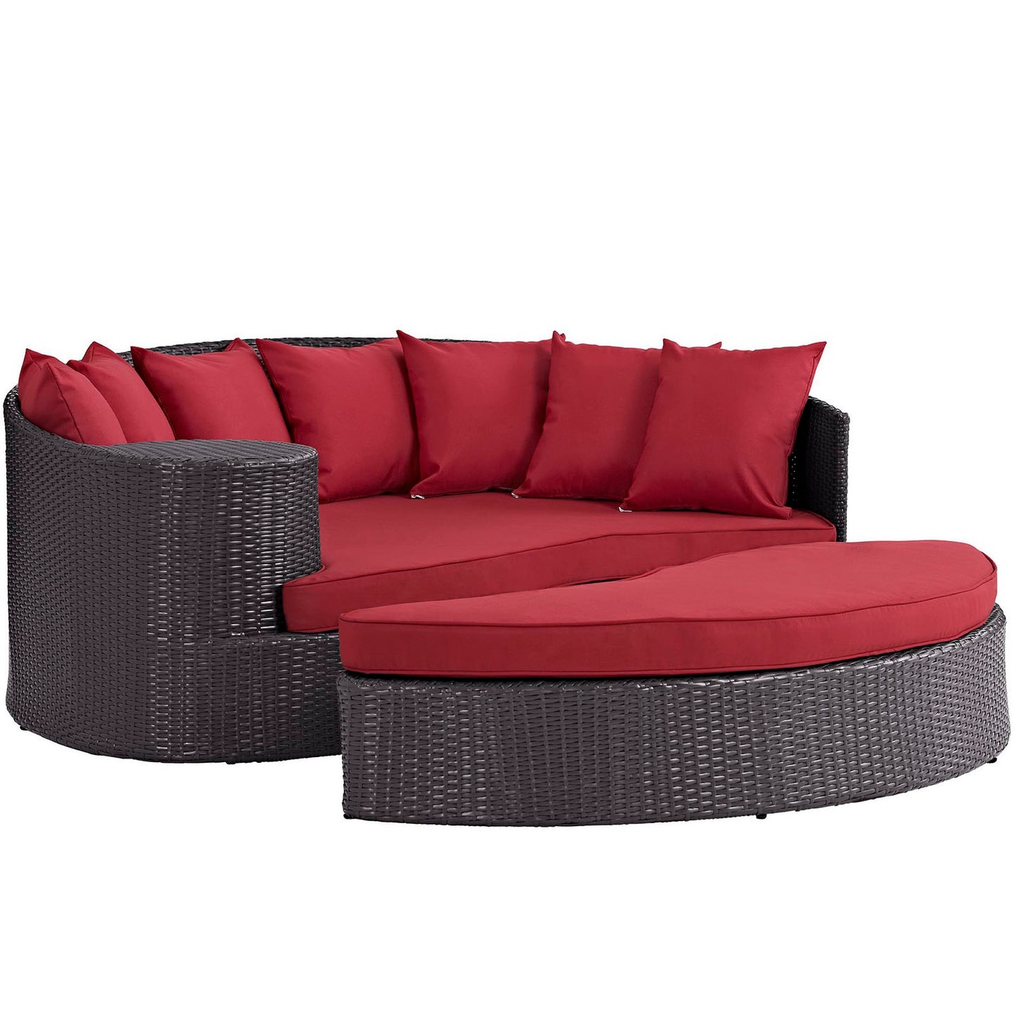 Modway Outlet Taiji Outdoor Patio Wicker Daybed by Modway  Outdoor Furniture Furniture Espresso Red - EEI-645-EXP-RED