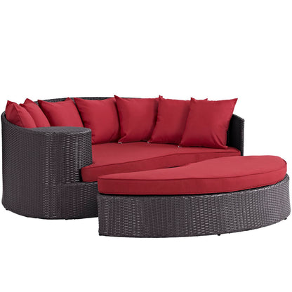 Modway Outlet Taiji Outdoor Patio Wicker Daybed by Modway  Outdoor Furniture Furniture Espresso Red - EEI-645-EXP-RED