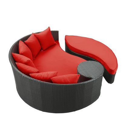 Modway Outlet Taiji Outdoor Patio Wicker Daybed by Modway  Outdoor Furniture Furniture Espresso Red - EEI-645-EXP-RED