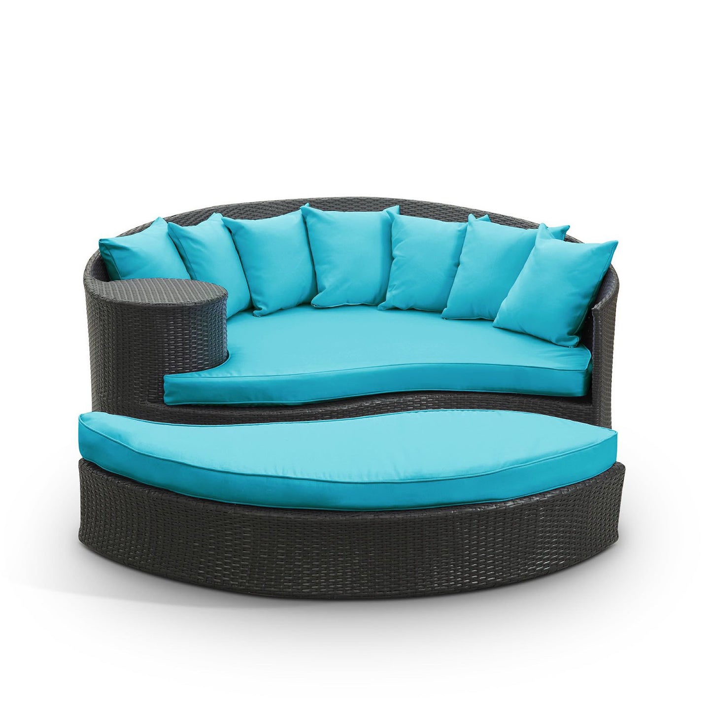 Modway Outlet Taiji Outdoor Patio Wicker Daybed by Modway  Outdoor Furniture Furniture Espresso Turquoise - EEI-645-EXP-TRQ
