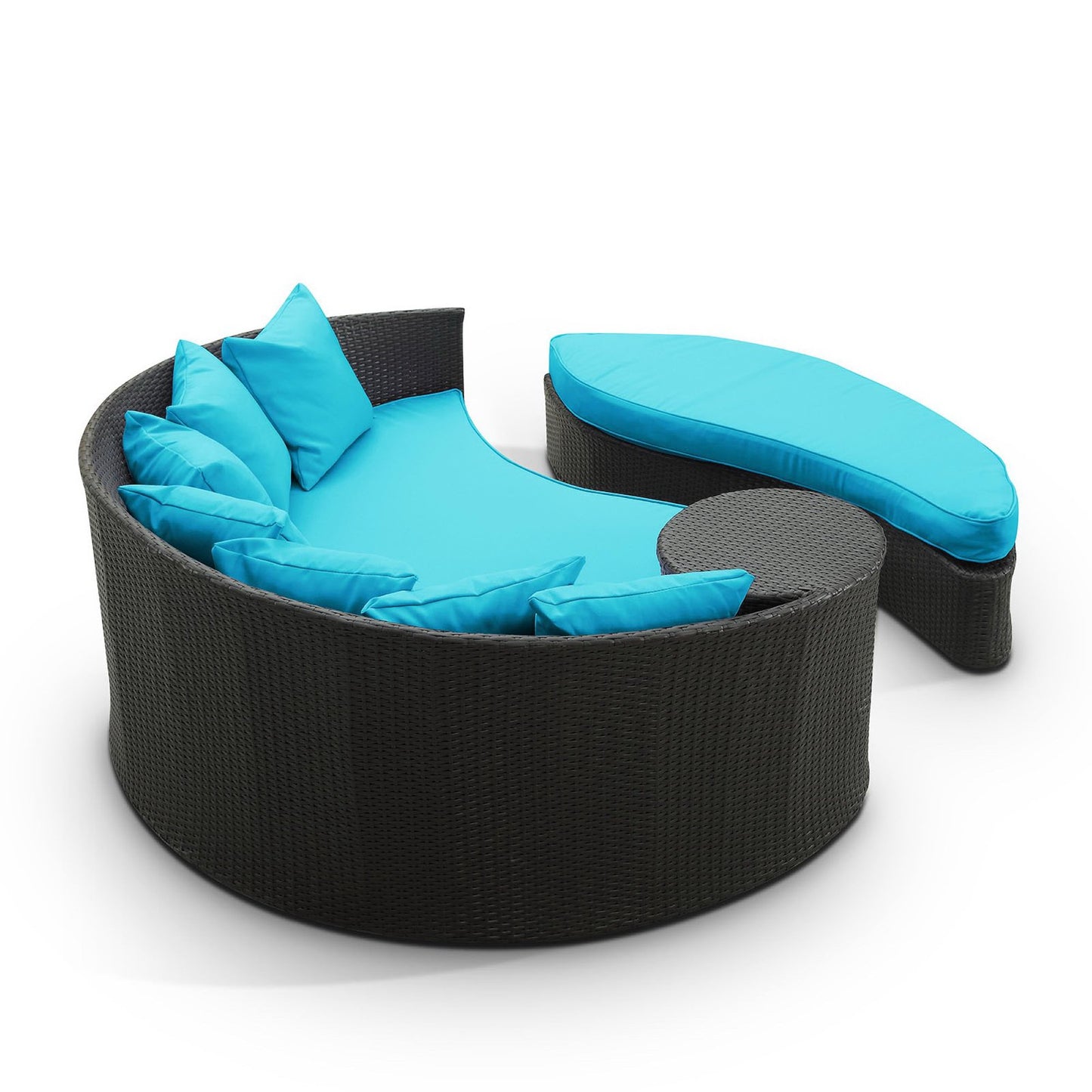 Modway Outlet Taiji Outdoor Patio Wicker Daybed by Modway  Outdoor Furniture Furniture Espresso Turquoise - EEI-645-EXP-TRQ
