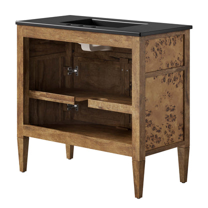 Modway - Elysian 36" Wood Bathroom Vanity by Modway  Bathroom Vanities Brown - EEI-6450-BLK-BRN