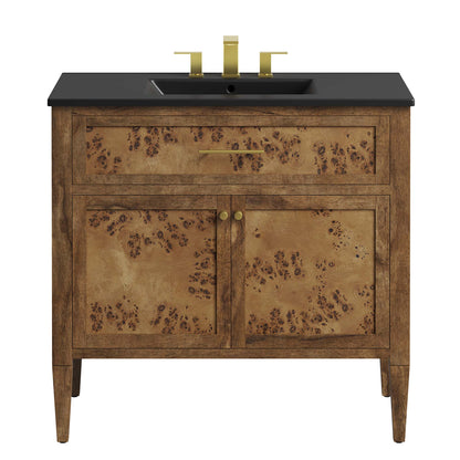 Modway - Elysian 36" Wood Bathroom Vanity by Modway  Bathroom Vanities Brown - EEI-6450-BLK-BRN