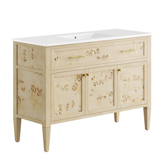 Modway - Elysian 48" Wood Single Sink Bathroom Vanity by Modway  Bathroom Vanities Oatmeal - EEI-6451-WHI-BUR