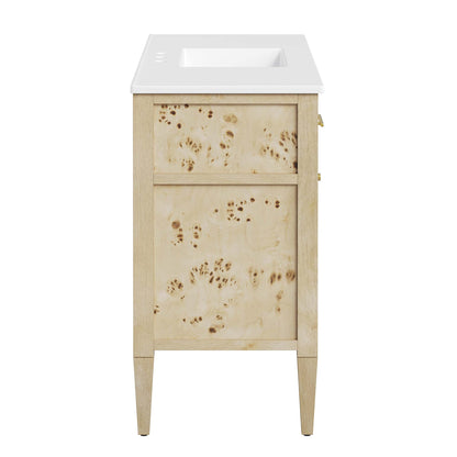 Modway - Elysian 48" Wood Single Sink Bathroom Vanity by Modway  Bathroom Vanities Oatmeal - EEI-6451-WHI-BUR