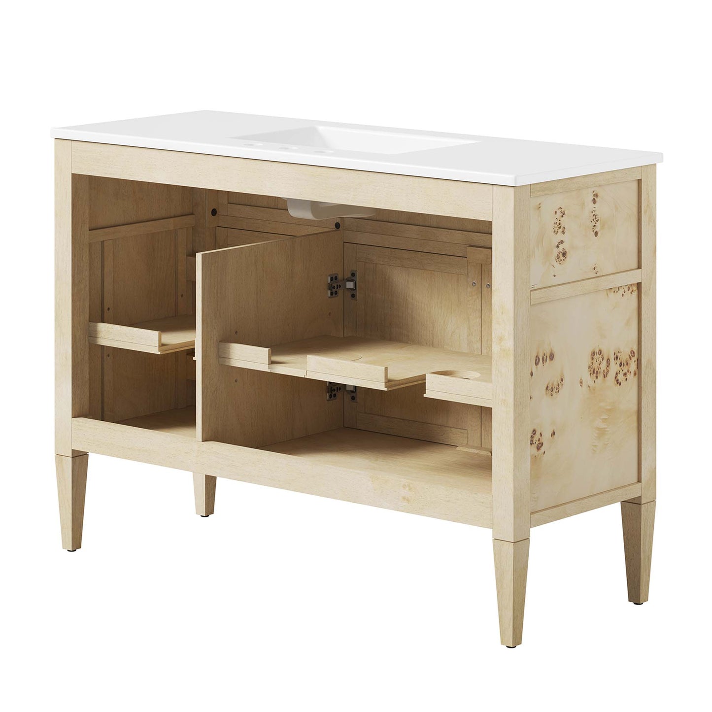 Modway - Elysian 48" Wood Single Sink Bathroom Vanity by Modway  Bathroom Vanities Oatmeal - EEI-6451-WHI-BUR