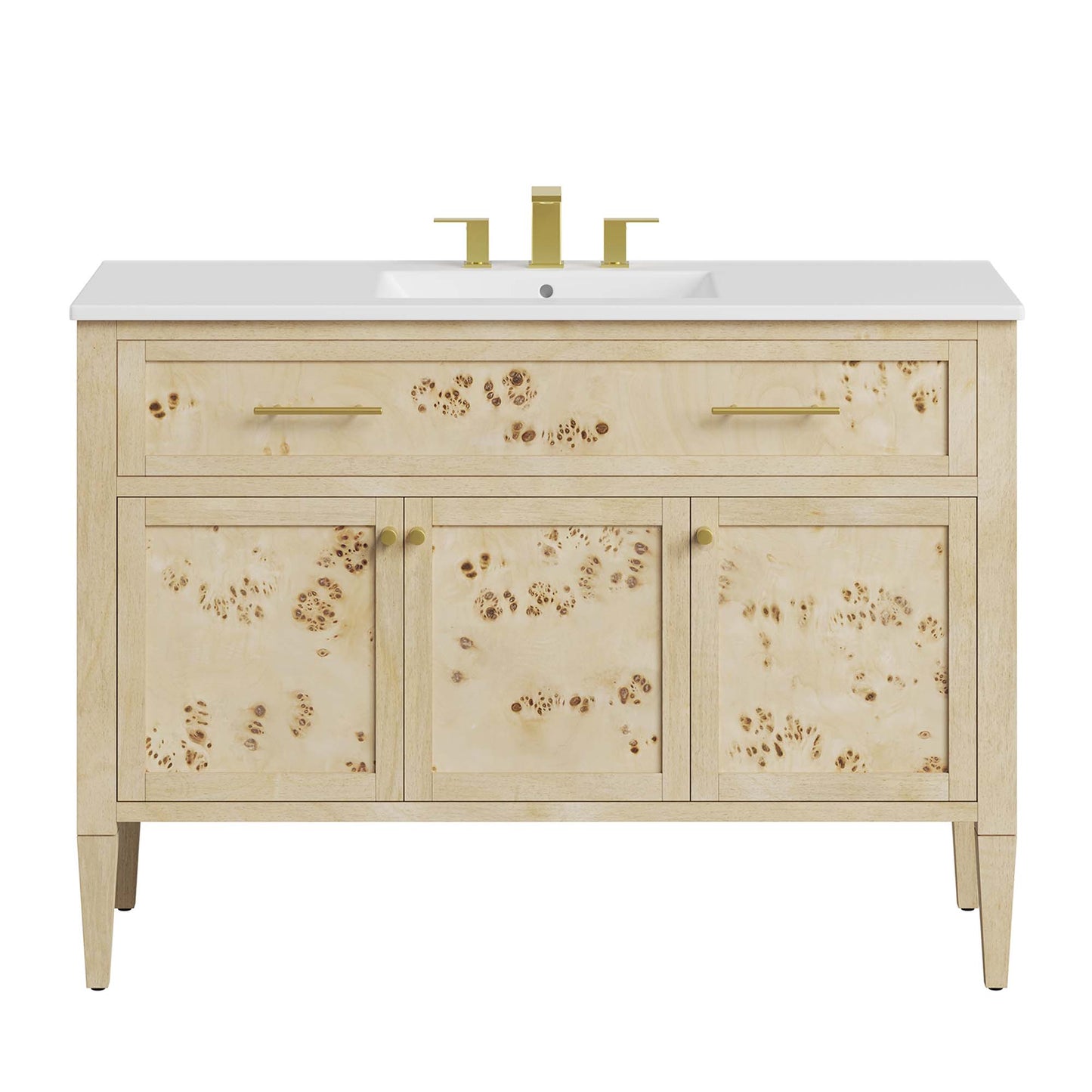 Modway - Elysian 48" Wood Single Sink Bathroom Vanity by Modway  Bathroom Vanities Oatmeal - EEI-6451-WHI-BUR