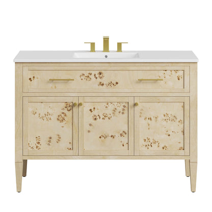 Modway - Elysian 48" Wood Single Sink Bathroom Vanity by Modway  Bathroom Vanities Oatmeal - EEI-6451-WHI-BUR