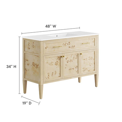 Modway - Elysian 48" Wood Single Sink Bathroom Vanity by Modway  Bathroom Vanities Oatmeal - EEI-6451-WHI-BUR