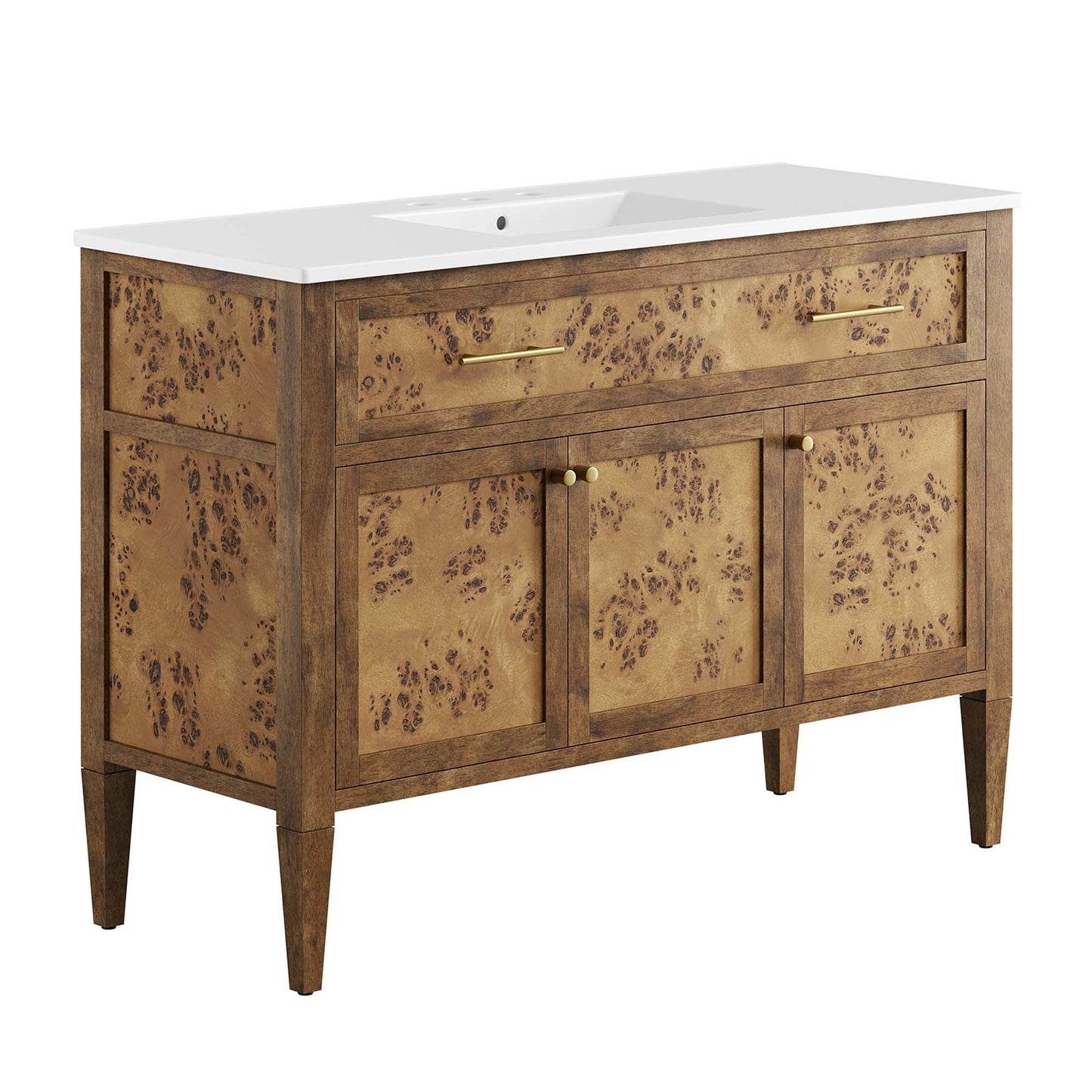 Modway - Elysian 48" Wood Single Sink Bathroom Vanity by Modway  Bathroom Vanities Brown - EEI-6452-WHI-BRN
