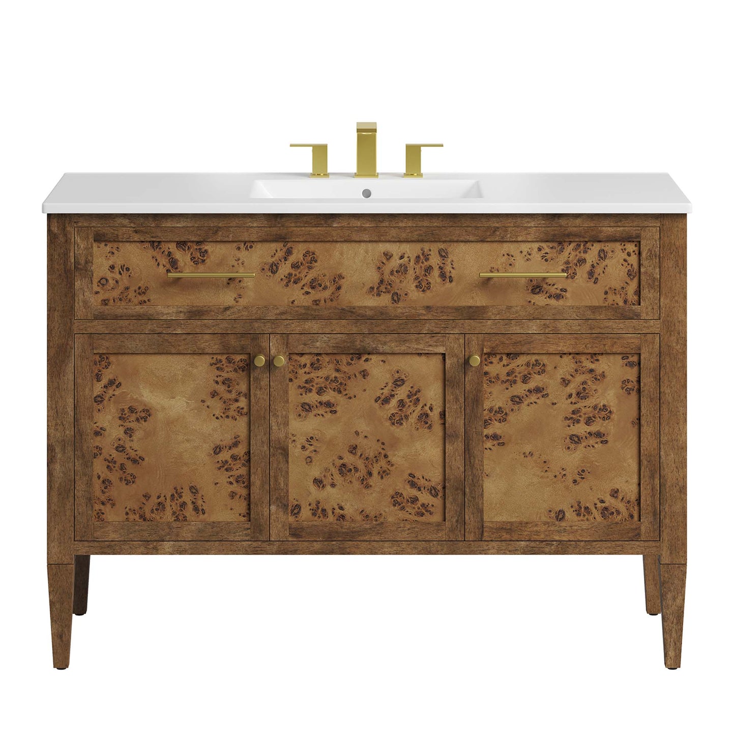 Modway - Elysian 48" Wood Single Sink Bathroom Vanity by Modway  Bathroom Vanities Brown - EEI-6452-WHI-BRN
