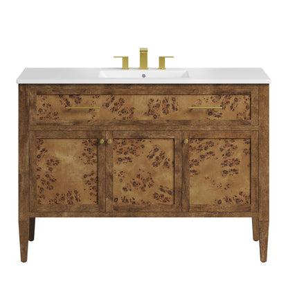 Modway - Elysian 48" Wood Single Sink Bathroom Vanity by Modway  Bathroom Vanities Brown - EEI-6452-WHI-BRN