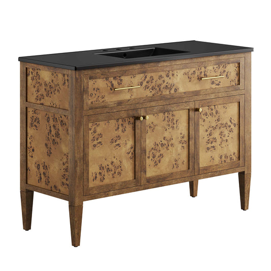 Modway - Elysian 48" Wood Single Sink Bathroom Vanity by Modway  Bathroom Vanities Brown - EEI-6453-BLK-BRN