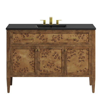 Modway - Elysian 48" Wood Single Sink Bathroom Vanity by Modway  Bathroom Vanities Brown - EEI-6453-BLK-BRN