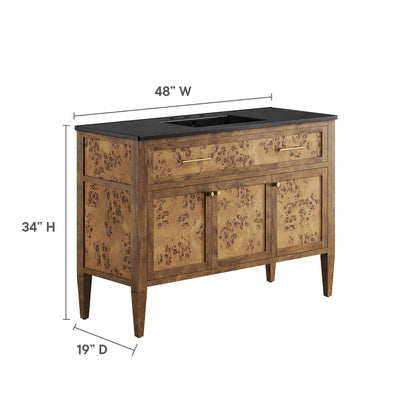 Modway - Elysian 48" Wood Single Sink Bathroom Vanity by Modway  Bathroom Vanities Brown - EEI-6453-BLK-BRN