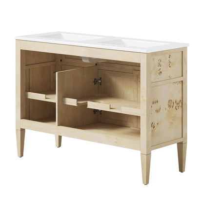 Modway - Elysian 48" Double Sink Bathroom Vanity by Modway  Bathroom Vanities Brown - EEI-6454-WHI-BUR