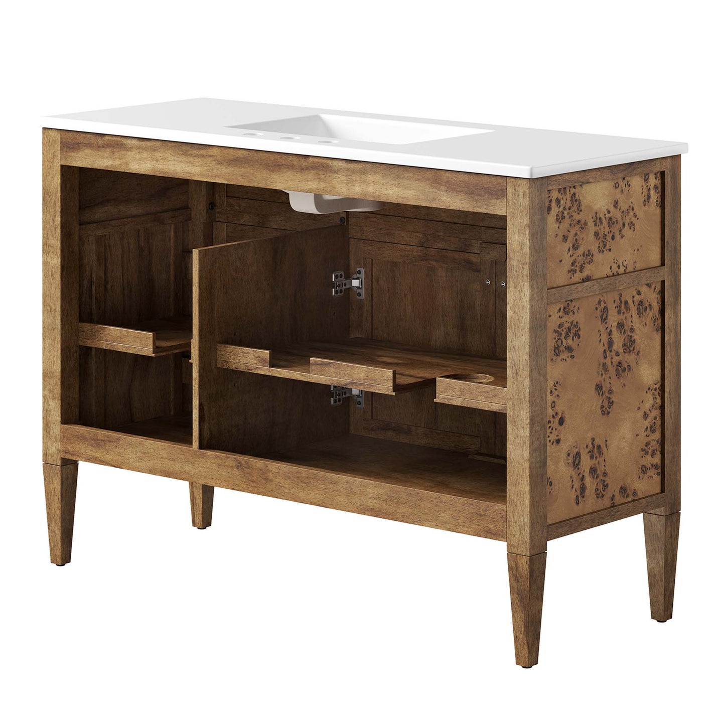 Modway - Elysian 48" Wood Double Sink Bathroom Vanity by Modway  Bathroom Vanities Brown - EEI-6456-WHI-BRN