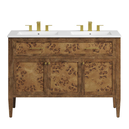 Modway - Elysian 48" Wood Double Sink Bathroom Vanity by Modway  Bathroom Vanities Brown - EEI-6456-WHI-BRN
