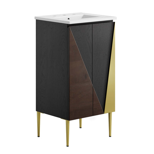 Modway Outlet Alchemist 18" Bathroom Vanity by Modway  Bathroom Furniture White Black - EEI-6458-WHI-BLK