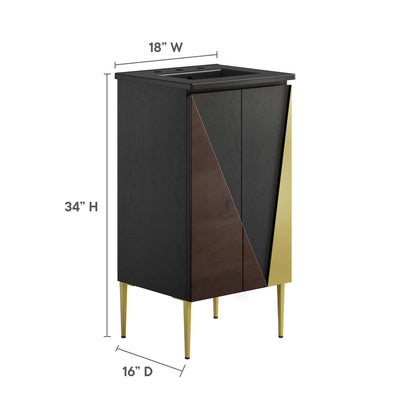 Modway Outlet Alchemist 18" Bathroom Vanity by Modway  Bathroom Furniture Black Black - EEI-6459-BLK-BLK